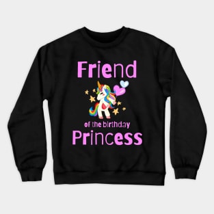 Kids Friend of the Birthday Princess Girl Dancing Unicorn Crewneck Sweatshirt